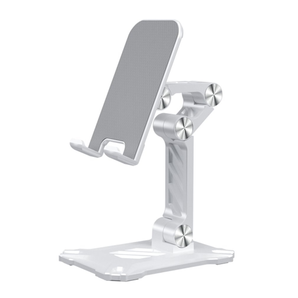 Foldable Desktop Tablet Mobible Phone Holder Cradle Stand for iPhone iPad Height Angle Adjustable Phone tablet holder Tablet: white