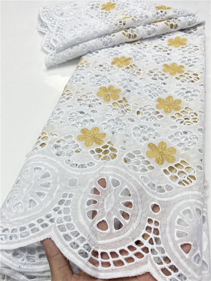 African Lace Fabric Lace Swiss Voile Lace Nigerian Dry Lace Fabrics With Stones For Wedding Sewing YA3649B-1: Picture 1