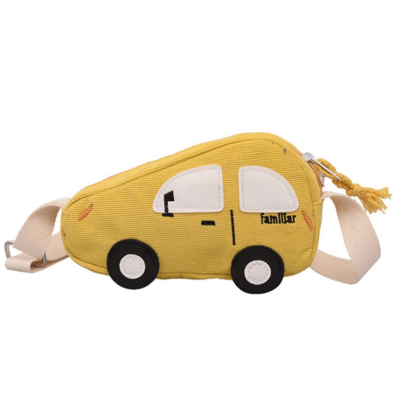 Mini crossbody tassen voor jongens en meisjes, schoudertas in de vorm van een auto, handtassen, schattige cartoon mini messenger bags: Geel