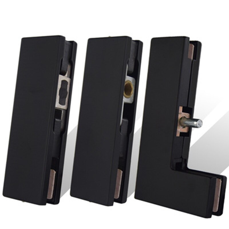 Frameless Rectangle Glass Shelf Bracket Holder Heavy Duty Clamp Shelf Clip Glass door clip Matte Black Upper Lower Curved Clamp