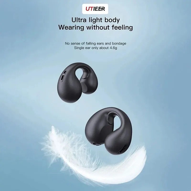 Wireless Bluetooth 5,3 Kopfhörer Outdoor Sport Headset Touch Control Ohrhörer Ohrclip Kopfhörer HiFi Musik Audio Receiver Gaming