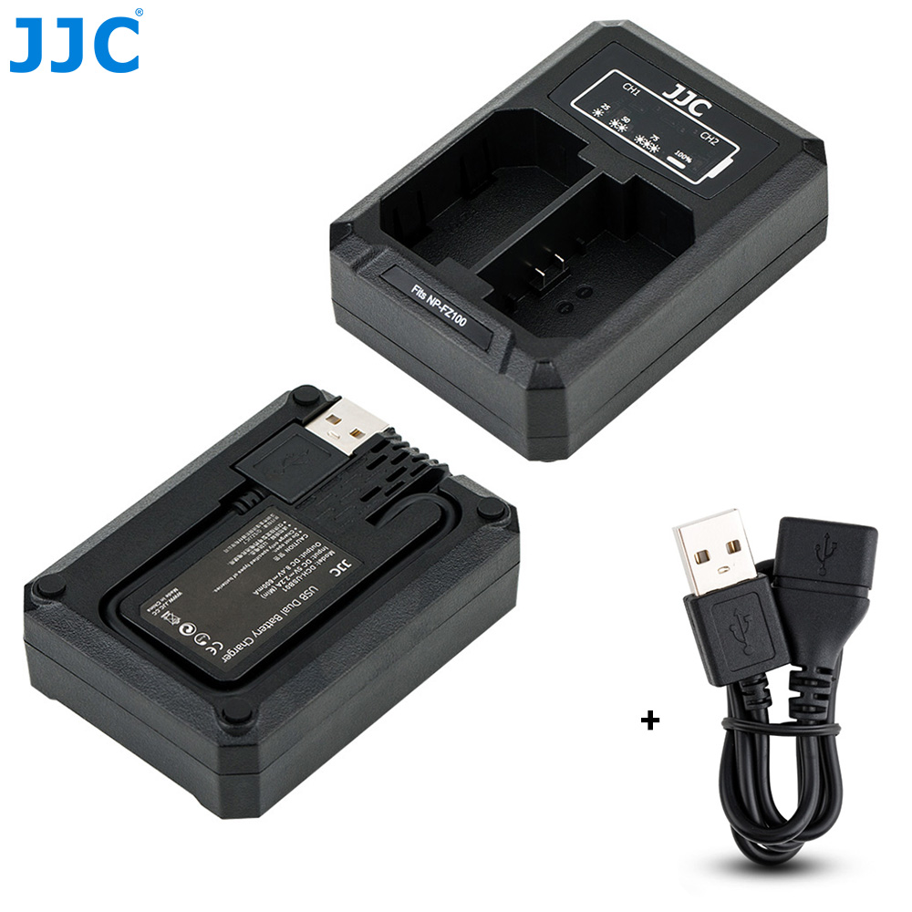 Jjc NP-FZ100 Usb Dual Battery Charger Voor Sony A9 A7III A7RIV A7RIII A7M3 A7RM4 A7RM3 A7 Mark Iii A7R Mark iv Iii Vervangt BCQZ1
