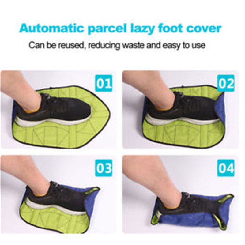 1 Paar Handsfree Automatische Cover Stap Sok Schoen Cover Herbruikbare Een Stap Hand Gratis Schoen Dust Covers Duurzaam Draagbare Schoen covers