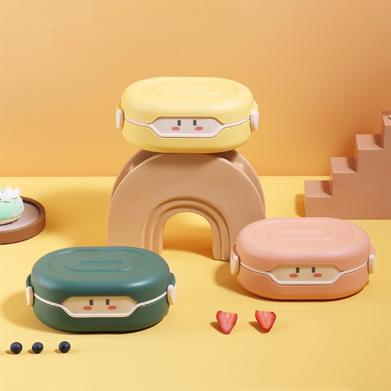 780ml Cartoon Healthy Plastic Lunch Box Cute Kids Bento Box Student Microwave Food Container