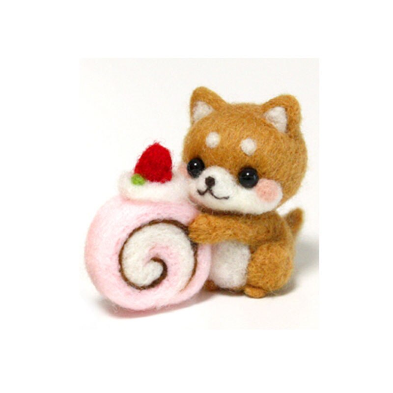 1 ensemble de laine pour feutre à l'aiguille panda, chats, chiens, lapin, cerf, lion, timbres, ensemble Shiba Inu animaux