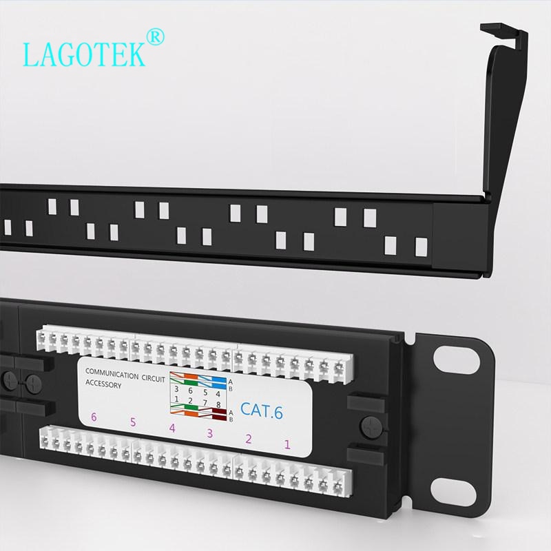 24 Ports CAT6 UTP Keystone Patch Panel 19 inch 1U cat6 Cable Frame Faceplate rj45 patch panel 24port