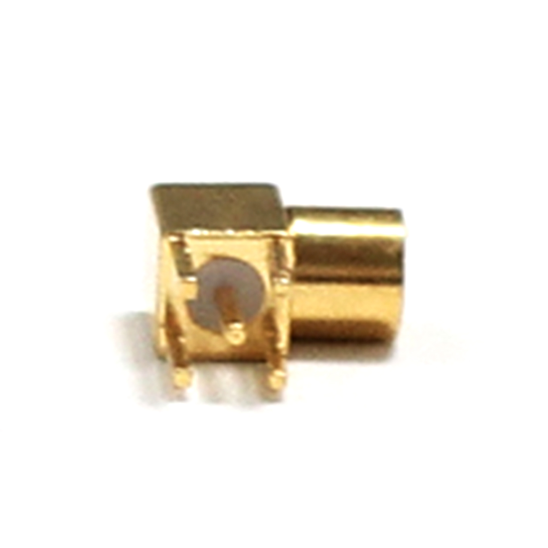 Conector convertidor MMCX hembra RF coaxial, montaje PCB con poste de soldadura, ángulo recto, chapado en oro, , , 1 ud.
