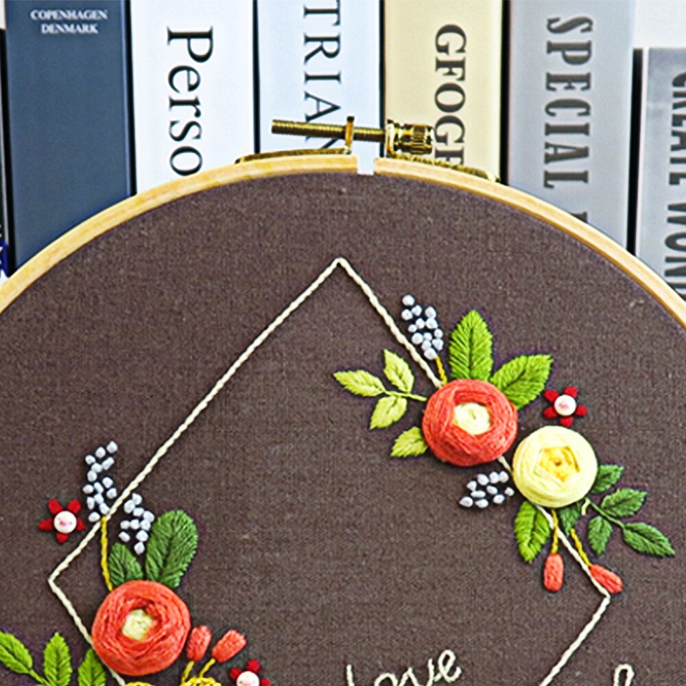 Flower Printed Embroidery Kit for Beginner Needlework Cross Stitch Set Handmade Sewing Art Wall Embroidery Painting Home Decor