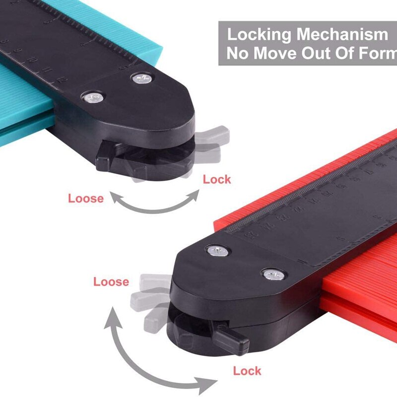 2Pcs Contour Gauge with Lock Profile Duplications Gauge Copy Irregular Shapes Measuring for Corners and Contoured