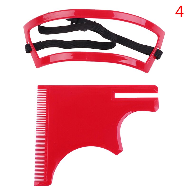 2/3/4Pcs Men Beard Hair Goatee Neckline Shaving Template Guide Haircut Kit Tool: D