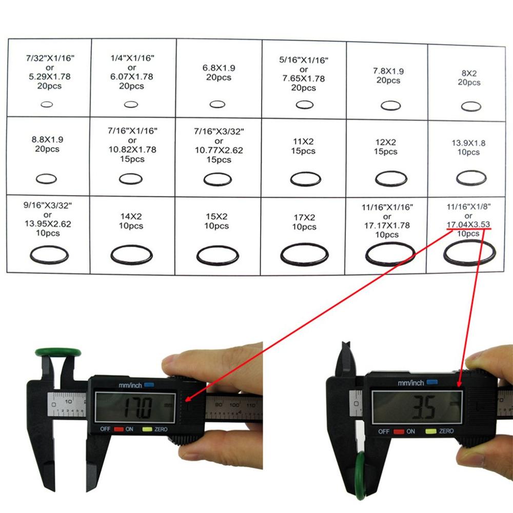 270 st o-ringen reparationsbox set auto luftkonditioneringsringar set konserverande bil luftkonditionering kompressortätning