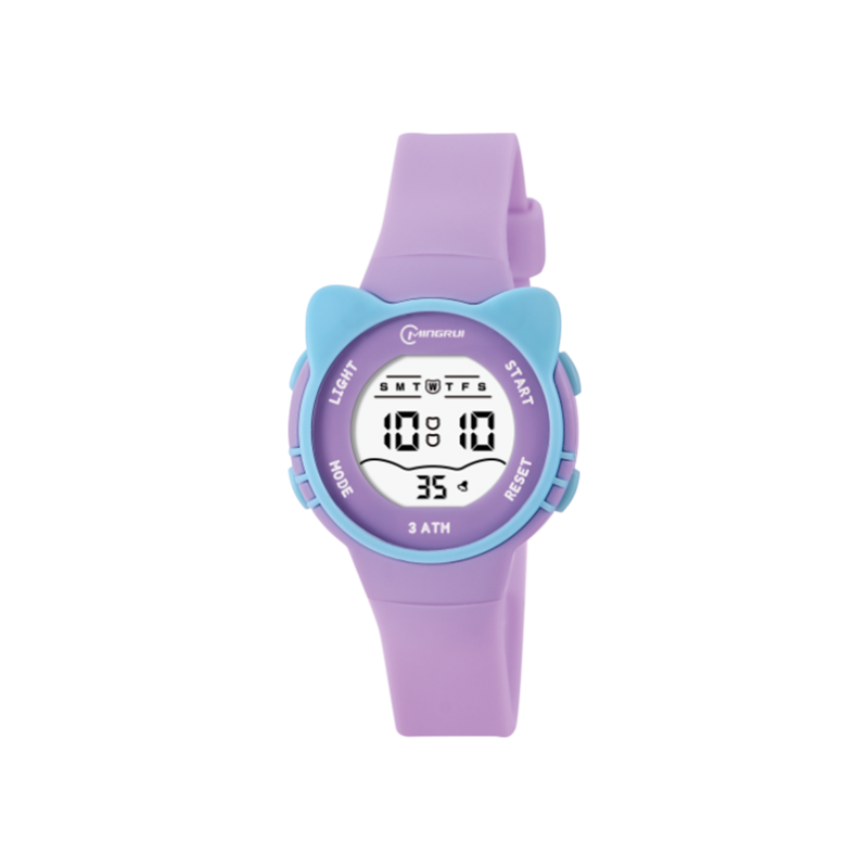 Kids Watch Girls Boys Pink Cute Meow Star Watches Children Sstudent Waterproof Alarm Clock Digit Electronic Watch: Ivory