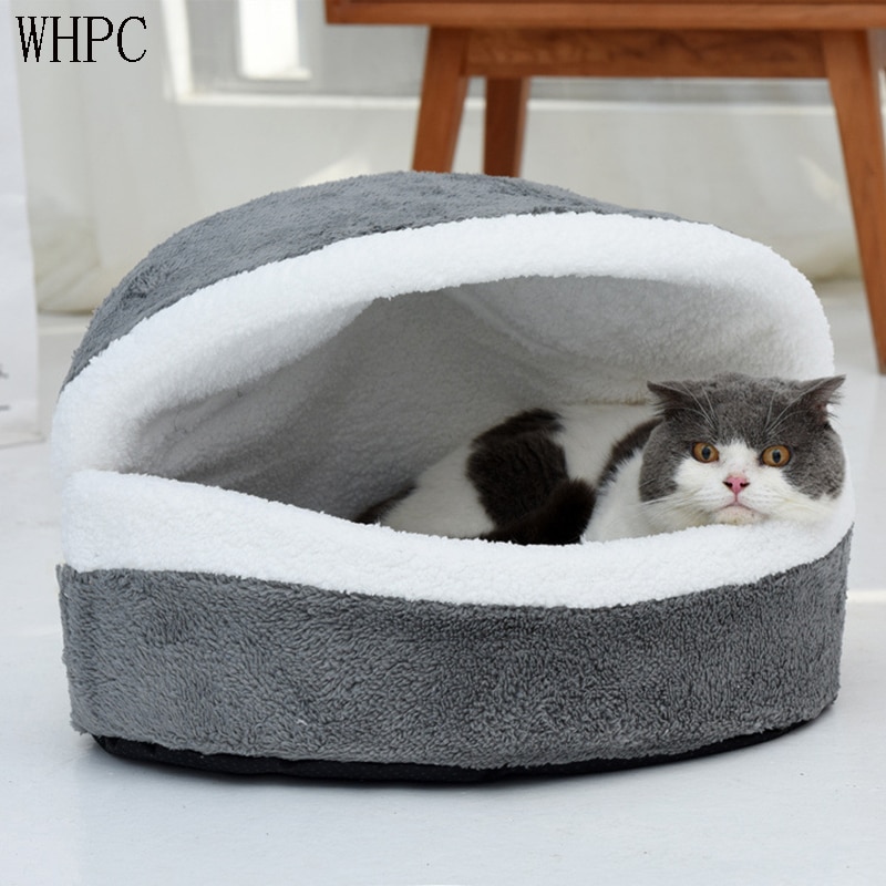 Whpc Pet Cat Bed Huis Hond Bed Kennel Puppy Cave Warm Slapen Bed Winter Warm Bed Voor Katten Kleine Hond huis Voor Katten Producten