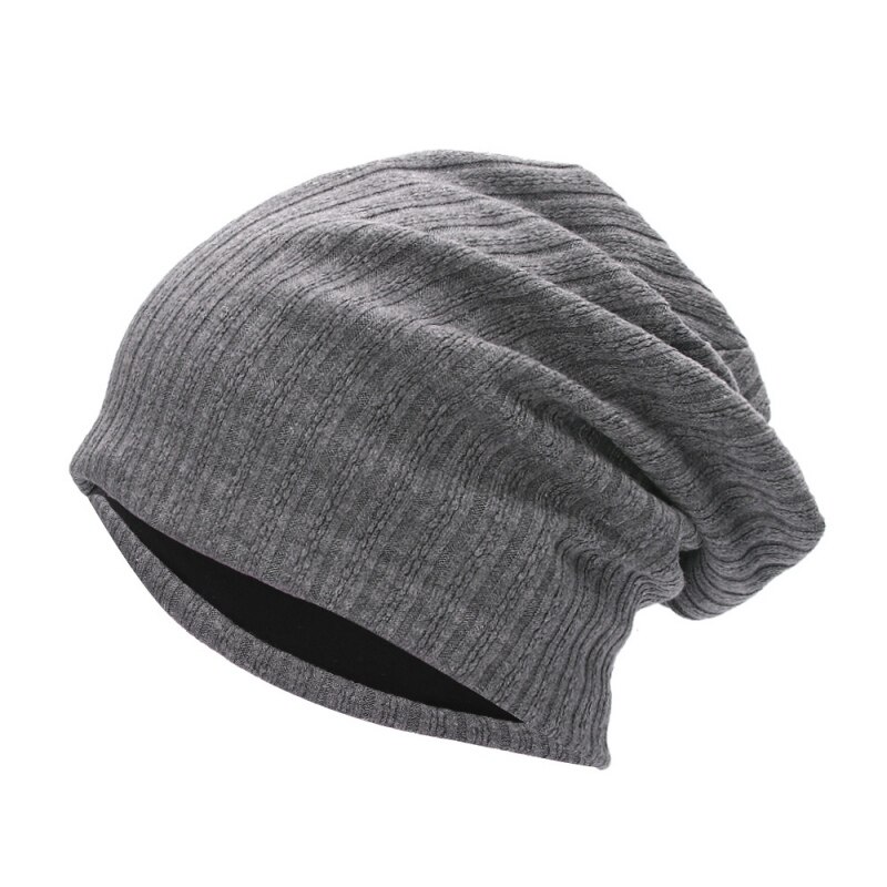 Gorro de punto elástico y térmico para hombre y mujer, gorro ligero de algodón, cálido, para otoño y primavera: XOU544H