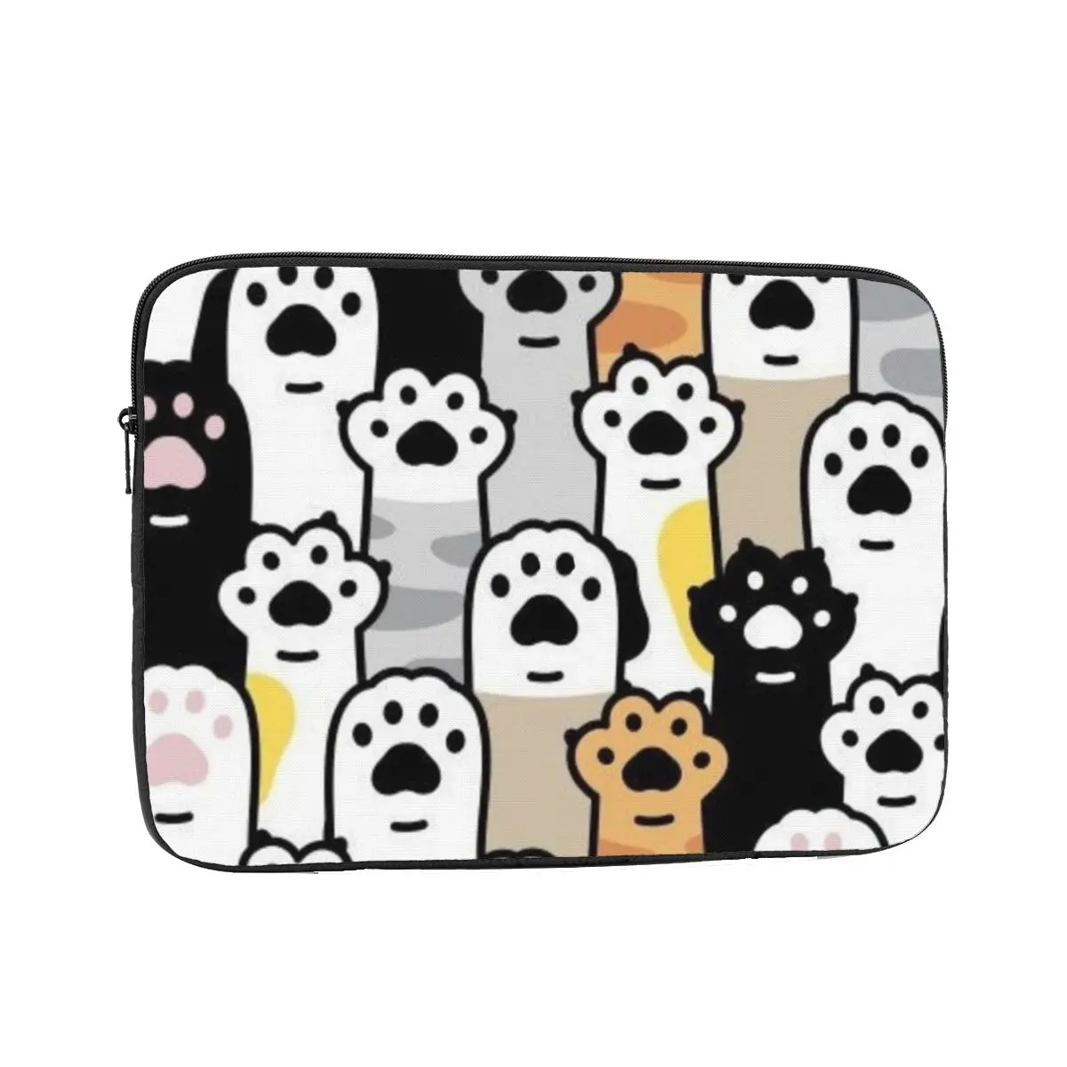 Cat Paw Lover Notebook Laptop Bag Case Pouch 10 12 13 15 17 Inch Notebook Sleeve Cover Bag Tablet Shockproof Case Bag: 12" / Beige