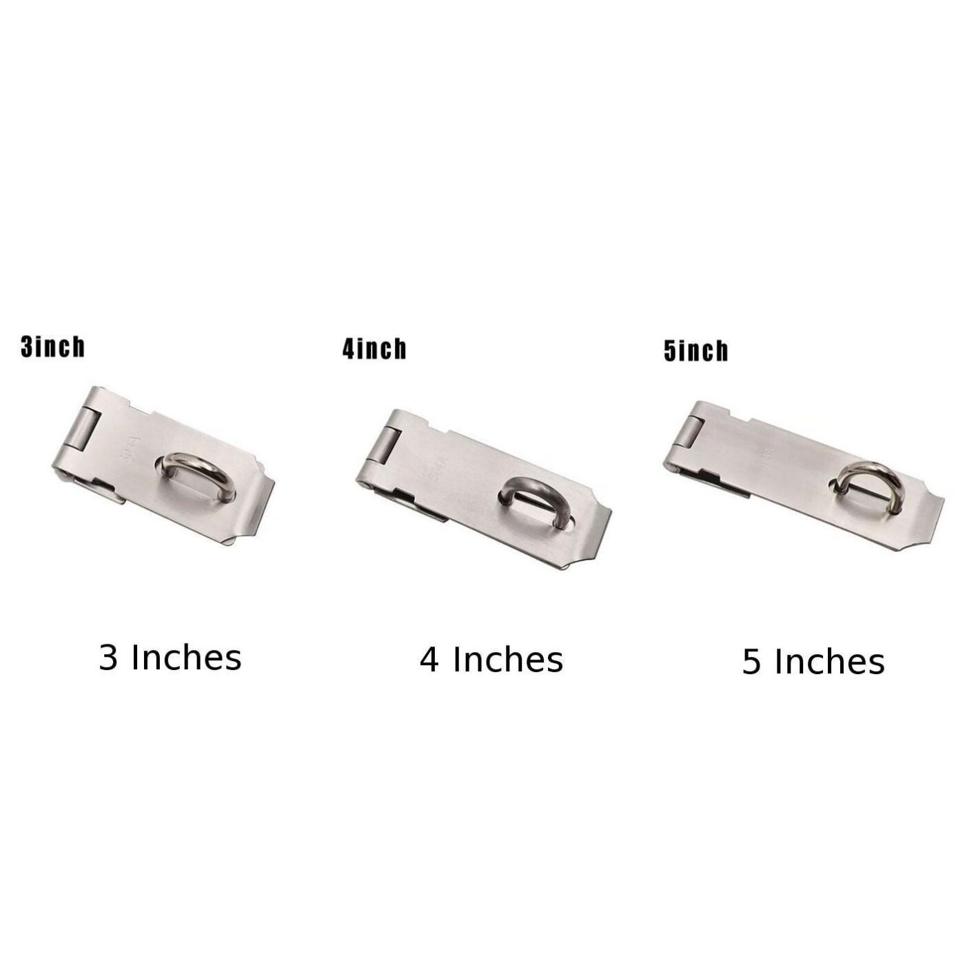Hardware Door Bolt Silver Stainless Steel Padlock Buckle Screws Cupboards Lock