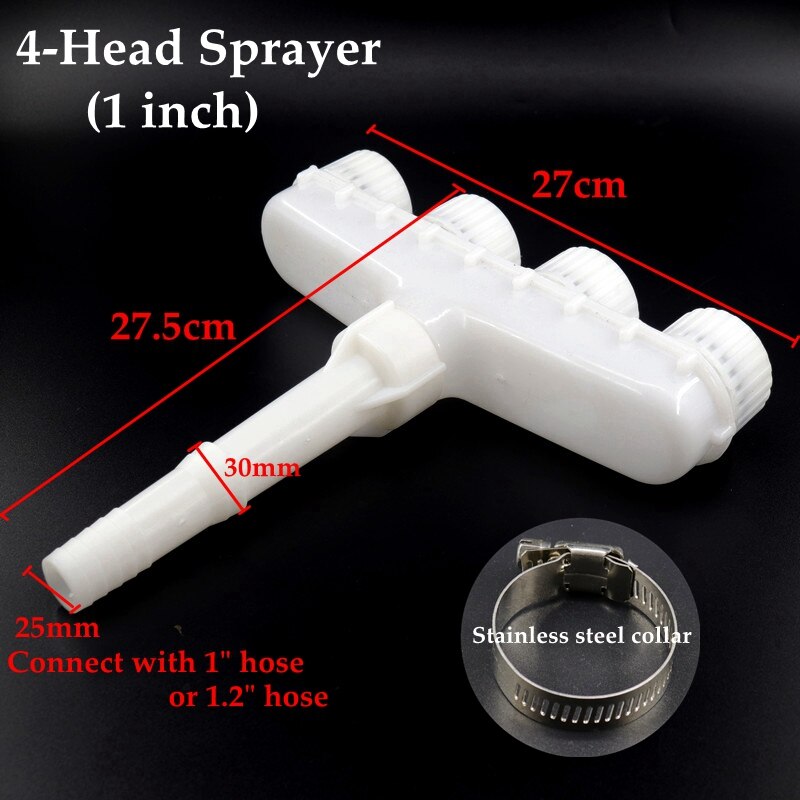 1PC Home Garden Lawn Sprinklers Water Large Flow Watering Agriculture Atomizer Greenhouse Farm Vegetable Irrigation Spray: 4-head 1in