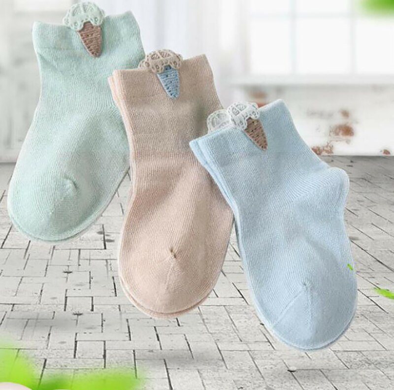 1 Pair Newborn Baby Girls Kids Ankle Socks Cotton Short Socks Cartoon Cute Lovely Random Color