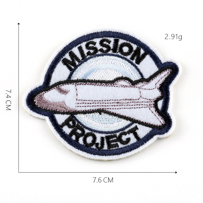 Rumskib astronaut stof klistermærker kan stryges tøj tilbehør broderi patch, tøj rygsæk gør-det-selv dekoration