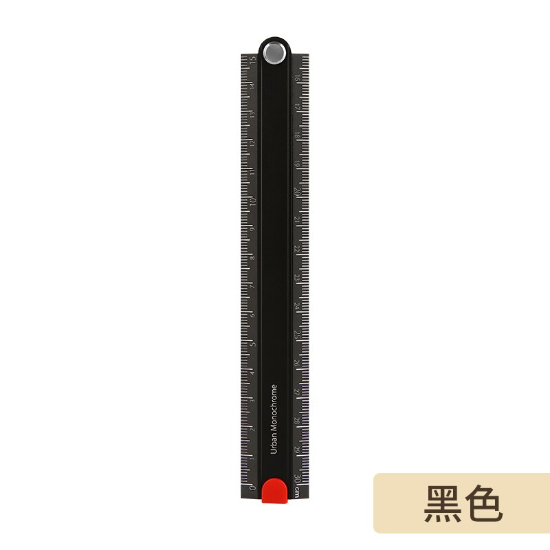 KOKUYO 90 degree Aluminum Alloy Metal Foldable Ruler 15cm-30cm Folding Simple Stationery Urban Monochrome WSG-CLUW30: 1pc Black
