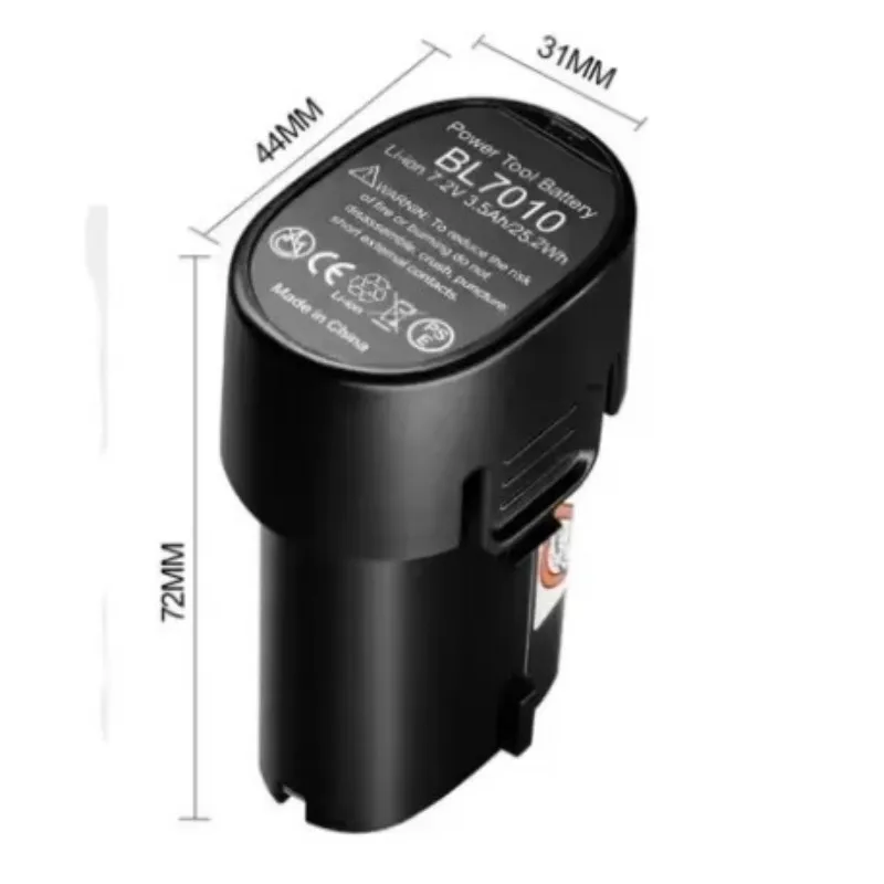Electric Tool Battery For Makita 7.2V 3000mah BL7010 BL0715 DF010 DF012 DF022 7.2-4 194355-2 194356-3.
