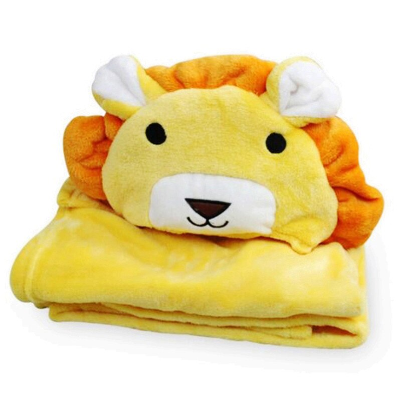 Manta suave con capucha para bebé, albornoz con dibujos de animales para niño pequeño, toallas de baño para bebé, bata de baño para niño, toalla infantil: yellow lion