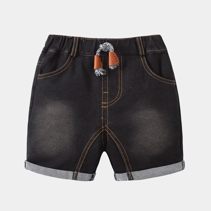 Jungen Mädchen Denim kurze Hose Sommer Baumwolle elastisch Taille Kleinkind Knie Länge Hose Baby Jean Hose Kinder Kinder Kleidung: schwarz / 5