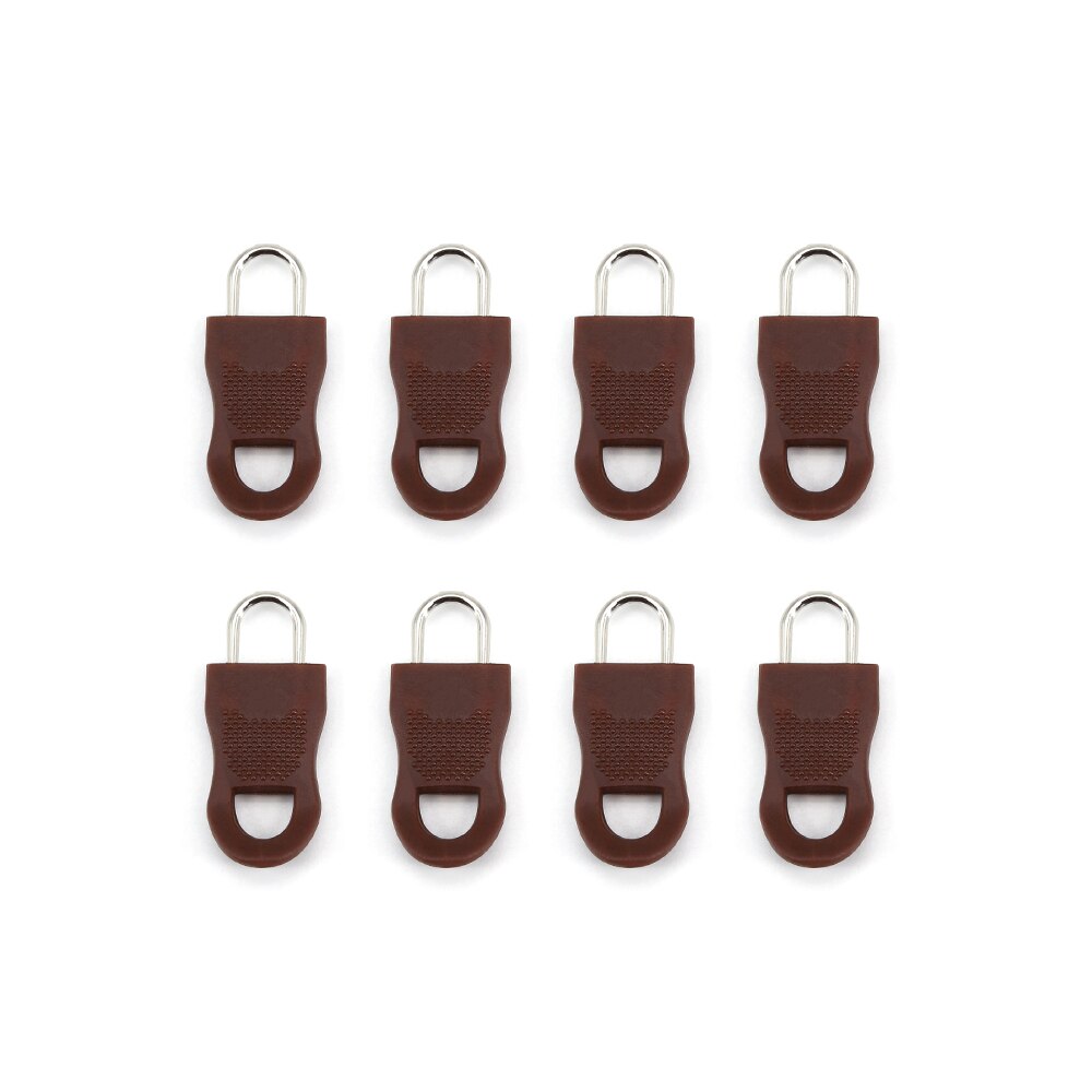 Universal replacement zipper pull head repair kit clothing zipper travel bag luggage backpack zipper pull head holder: a 8pcs