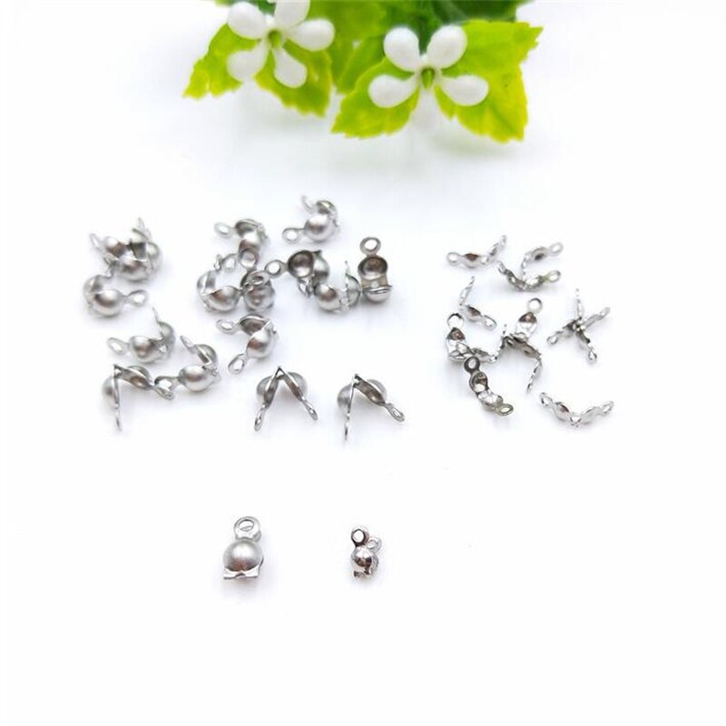 100 stuks roestvrijstalen topknopen covers clamshell kraal ambachtelijke materiaal voor sieraden maken benodigdheden accessoires handwerk fitting