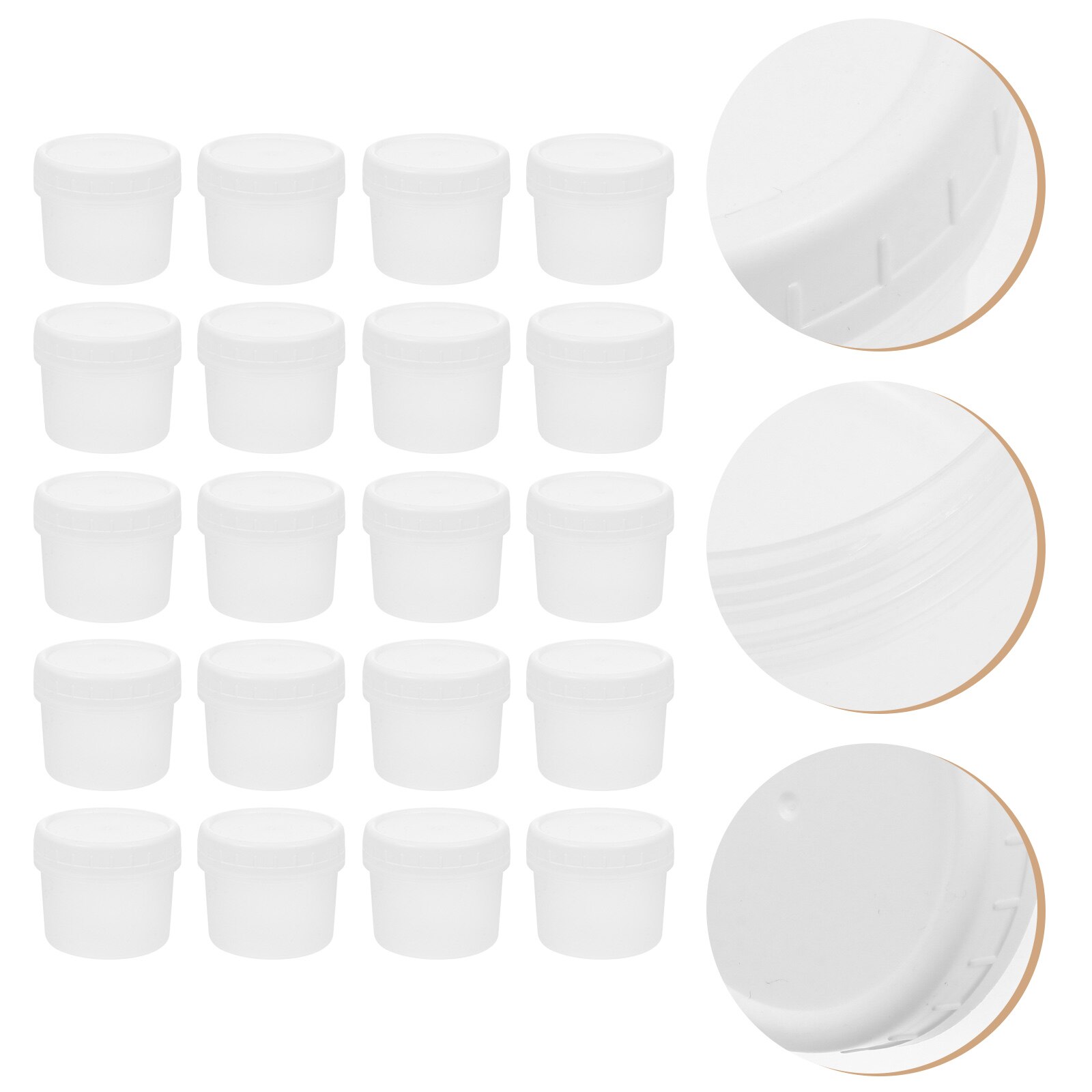 20 Set Plastic Pudding Holders Pudding Yogurt Containers Ice Cream Storage Bottles: White 01