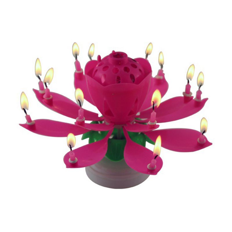 Diy taartkaars draaibare muziekkaars lotusbloem feestkunst verjaardagskaars feesttaartdecoratie kinderkaars