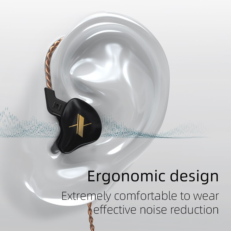 Kz edx fones de ouvido 1 dinâmico de alta fidelidade graves fones de ouvido no monitor esporte com cancelamento de ruído fone de ouvido nova chegada!