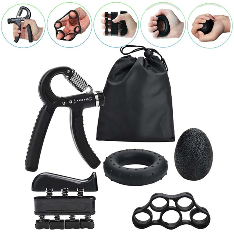 Muscleurs de Main Pince à Main Hand Grip 5 pièces Exerciseur de Poignet Réglable Résistance Réglable pour Patients Souffrant de Blessures à La Main Les Athlètes et Les Musiciens