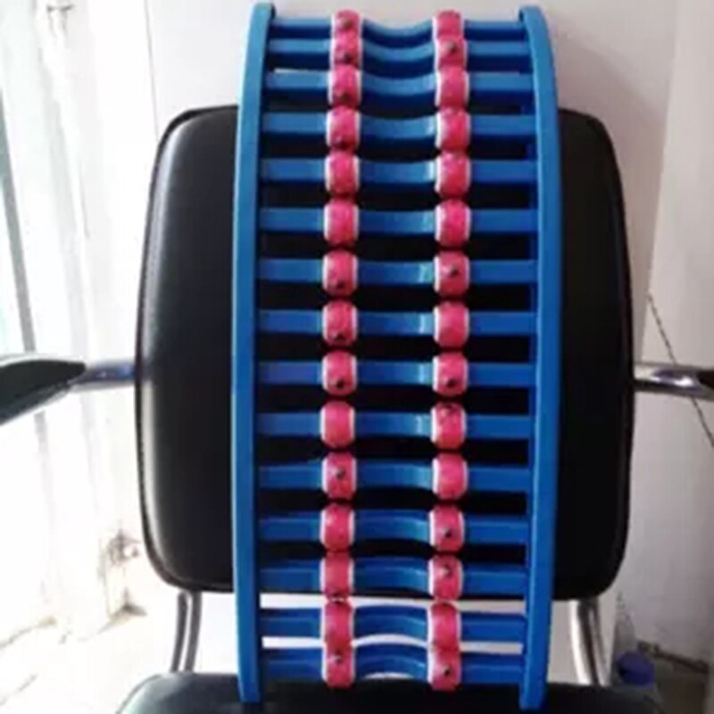 Magic Back Stretcher Lower Lumbar Support Spine Waist Lumbar Correction Relaxing Massage Relieve Pain With Magnetic Roller Pain