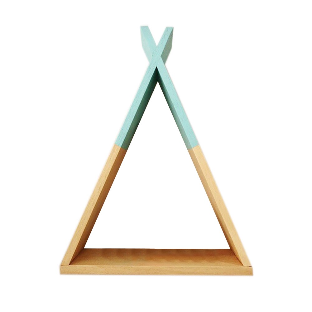 23*39cm triangel vägg ram hus hylla display rack dekorera vardagsrum sovrum barnrum hantverk förvaringsställ: Grön