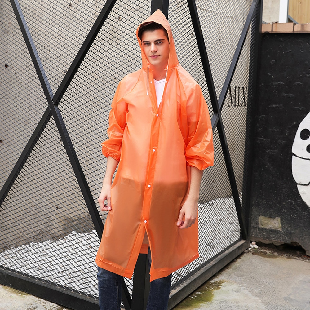 Vanntett jakke klar pvc regnfrakk regnfrakk hette poncho regntøy unisex