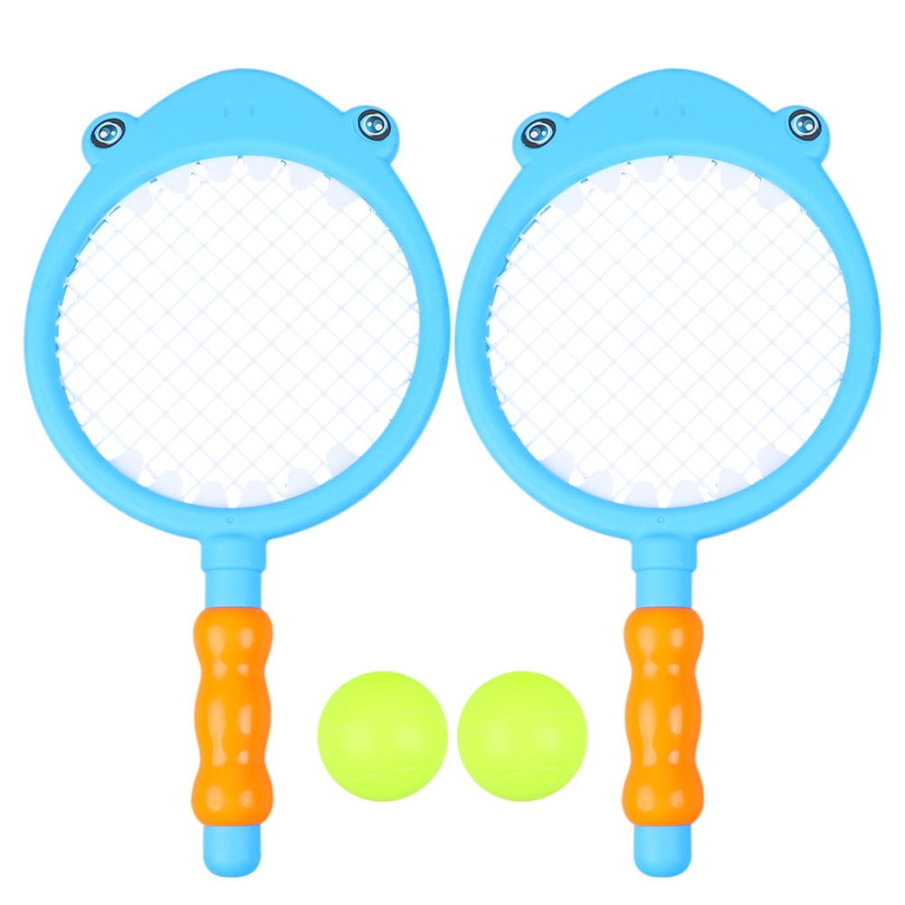 1 ensemble enfants raquette de Tennis Badminton raquette ensemble avec balles intérieur et extérieur jouets de sport pour enfants enfants-motif requin (2p