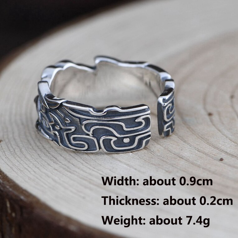 BALMORA Puro 925 In Argento Sterling Impilabile Anello Per Gli Uomini Mitica Creatura Animale Anello Golosi Anello Aperto Anello Dei Monili del Regalo