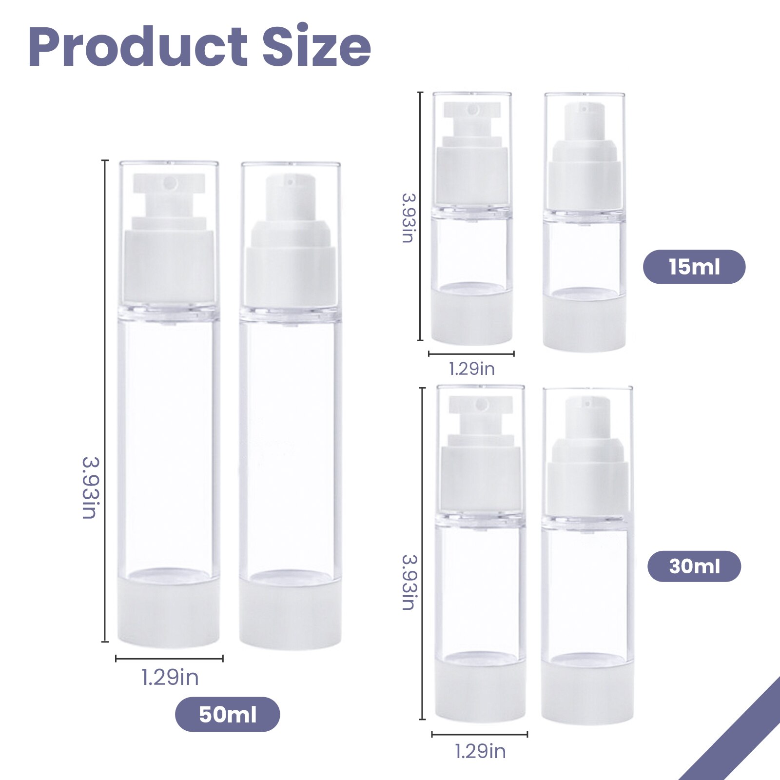 AS Vacuum Clear Liquid Bottle Portable Transparent Hand Sanitizer Lotion Press Refillable Sub-Bottling Container For Cosmetics