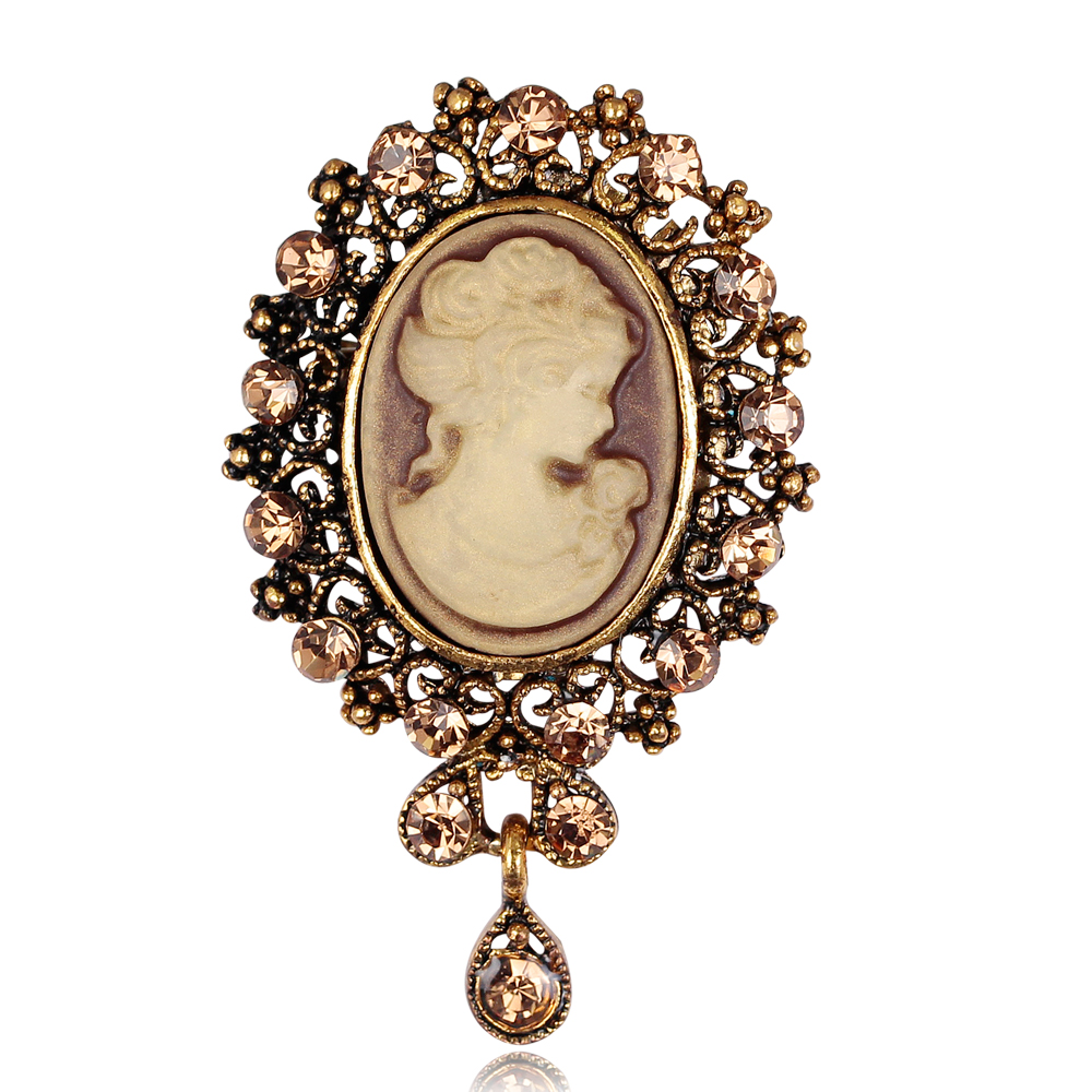 Estilo Vintage victoriano camafeo de Reina antiguo boda belleza broche Pin joyería