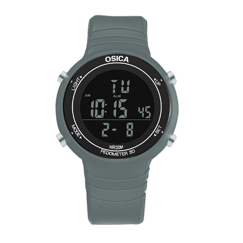 OSICA Sports Watch Low price Digittai Men's Watch Women's Sports Watch Digital Display Popular Plastic Watch: Grey
