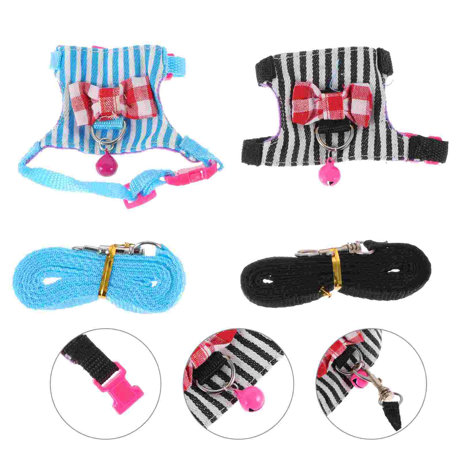 2 Sets of Decorative Hamster Harness Portable Hamster Leash Comfortable Rat Leash: Assorted Color 2