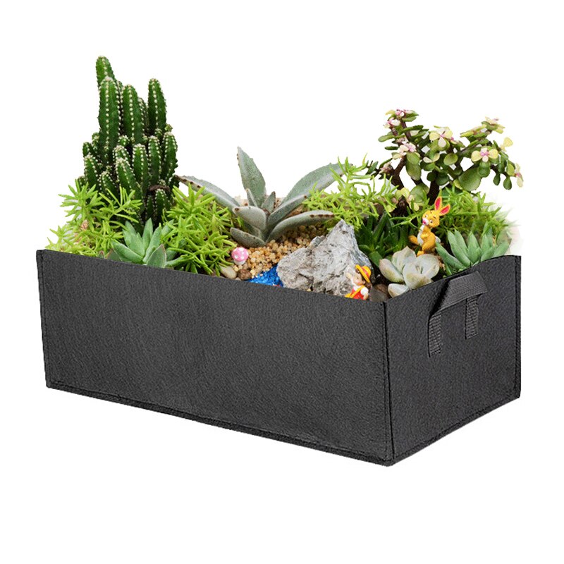Grow Bags Non-Woven Fabric Raised Garden Bed Rectangle Planting Container Grow Bags Fabric Planter Pot For Plants Nursery Pot