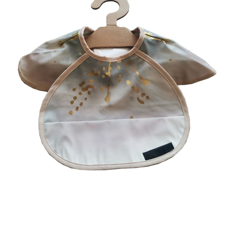 Zuigelingen Pu Leer Waterdicht Feeding Doek Baby Kwijlen Bib Burp Doek Met Pocket Tas Wasbaar Kinderen Tekening Schort