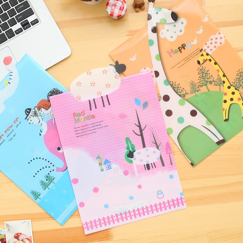 Animal Cover Cartoon File Bag A4 File Information Bag File Cover Student Stationary School Office Supply