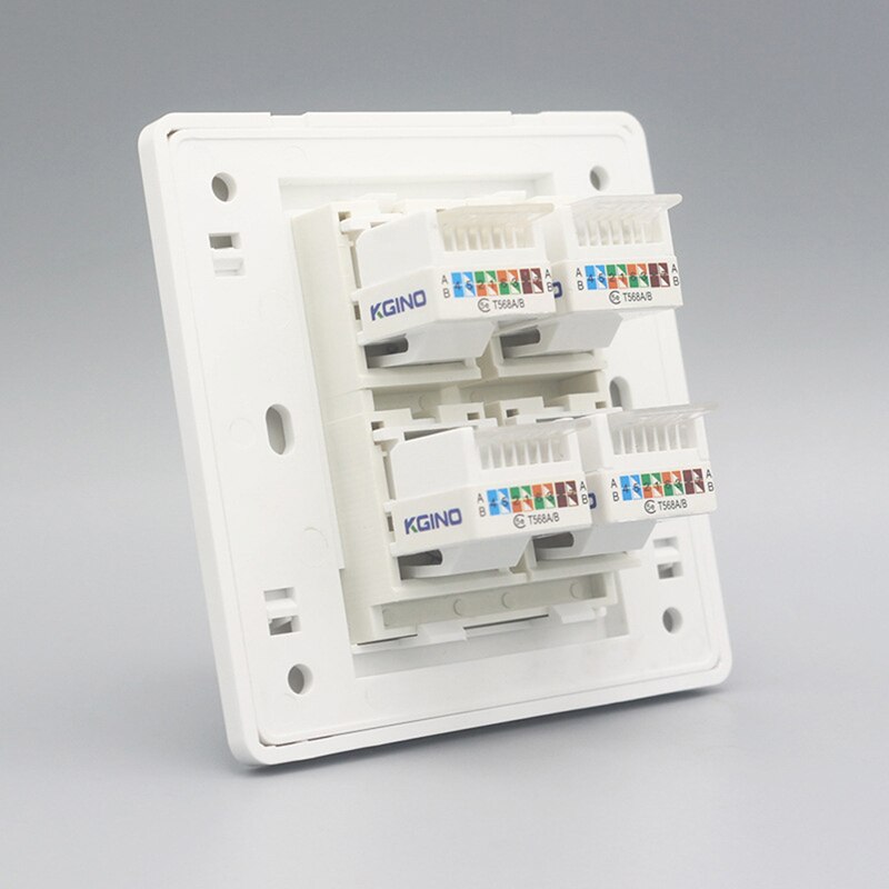 86 Type Rj45 Wall Socket Internet Outlet With TV Outlet Wall Data Double Computer Socket Plastic Panel Internet Computer Jack