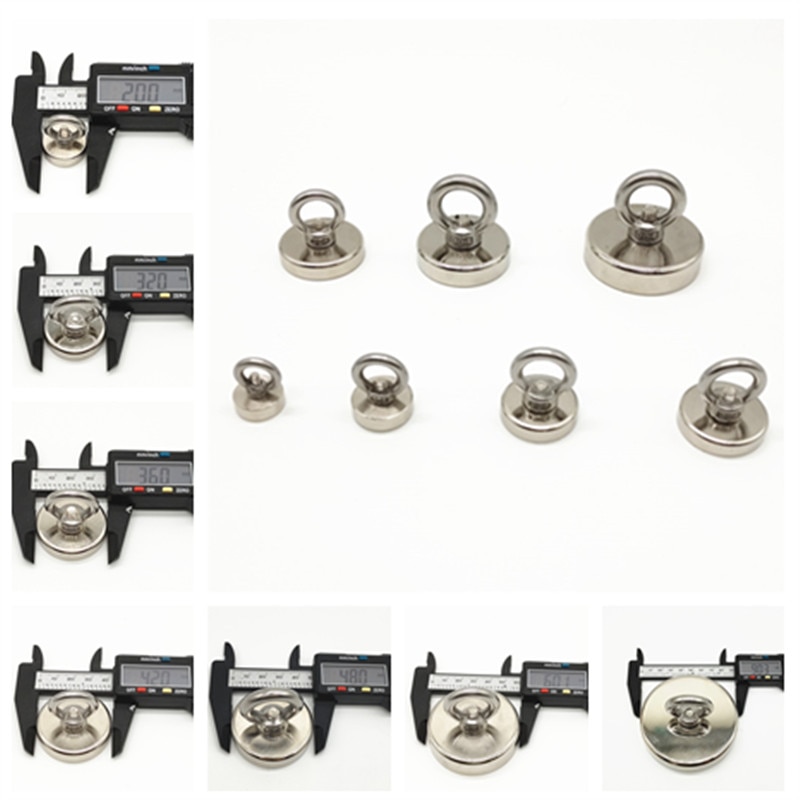 Sterke Krachtige Ronde Haak Salvage Neodymium Magneet Zee Vissen Apparatuur Houder Trekken Montage Pot N52 Neodymium Magneet 40 20
