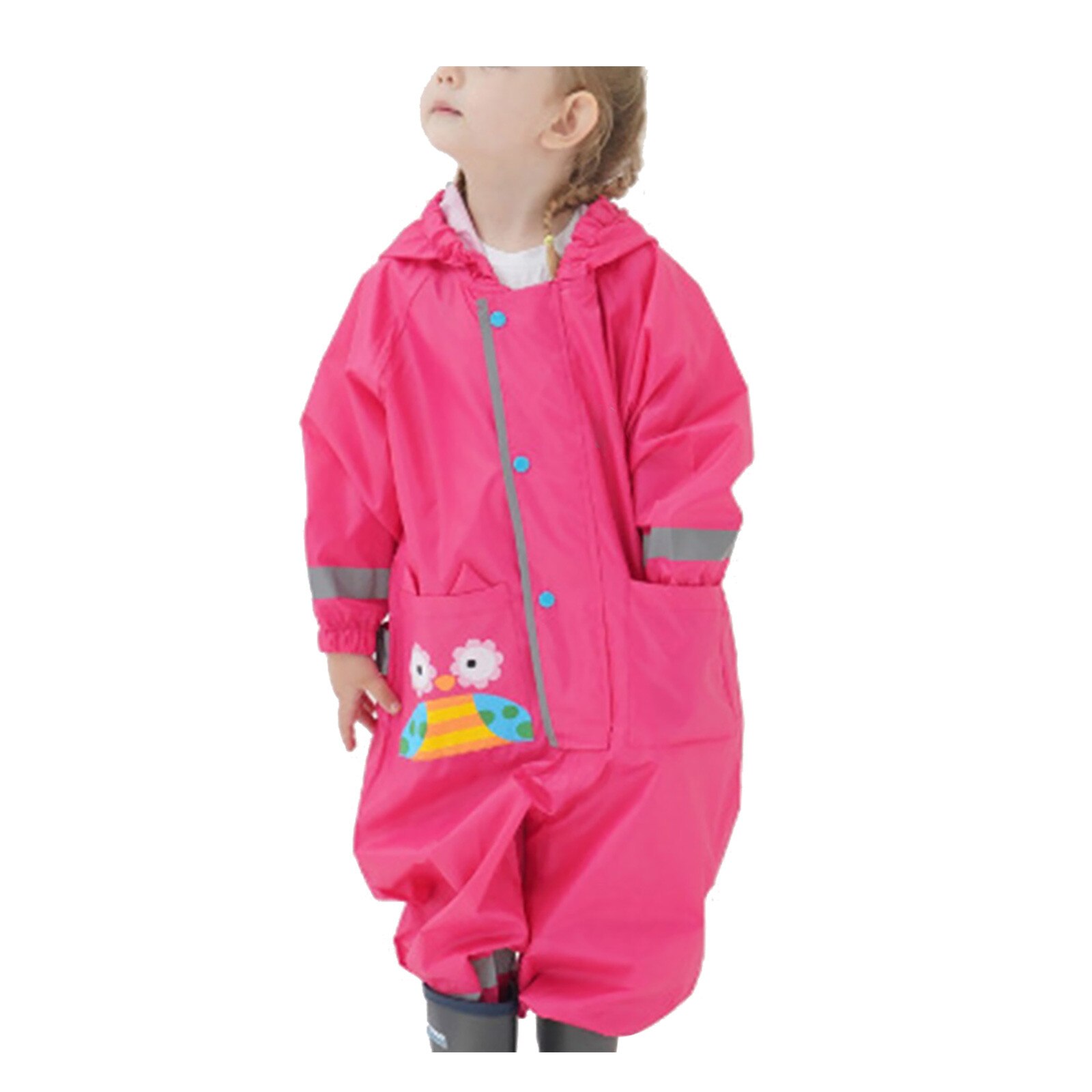 1-10 Years Old Children Raincoat kids Boys Girls Waterproof Jumpsuit Hooded One-Piece Cartoon Dinosaur Baby Rainwear And Pants