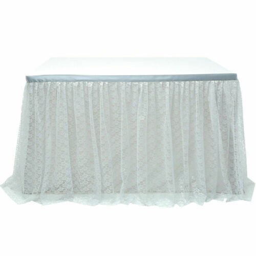 Tulle TUTU Table Skirt Tableware Wedding Party Baby Shower Birthday Decor Vintage Floral Lace Tablecloth: 2