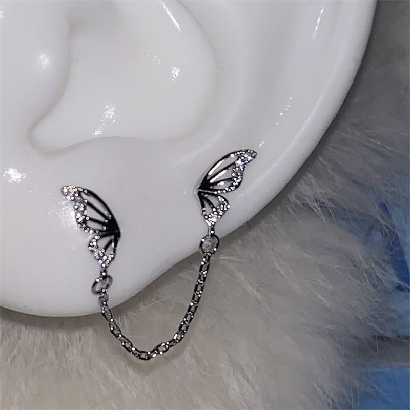 1 stücke glänzend Kreuz Blau Zirkon 316L Edelstahl Ohr Knochen Nagel Y2K Silber Farbe Ohrring für Frauen Cochlea zubehör